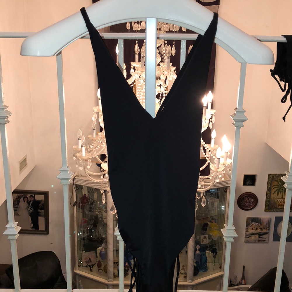 Dippin Daisy Black Tie-up Bathing Suit